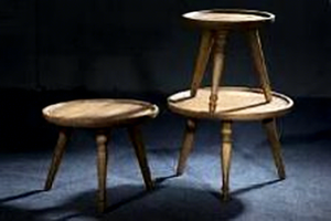 Rustic Wood <b>Nesting</b> Coffee <b>Tables</b> Round Tiered Living Room Furniture With Turned Legs Natural Finish - Product Image 6