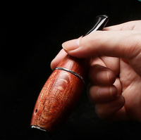 Pipe à tabac en bois naturel, torpille, portable, finition laquée, classique, accessoires pour fumer en une seule bouffée