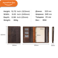 Couverture de carnet à feuilles mobiles en cuir Crazy Horse vintage, avec logo personnalisé en relief, porte-documents professionnel avec boucle pour stylo