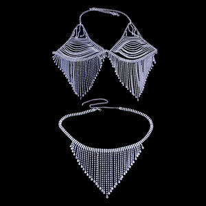 Ensemble de bikini <span class=keywords><strong>sexy</strong></span> <span class=keywords><strong>Komi</strong></span> avec strass, string, chaîne de corps, bijoux, accessoires de boîte de nuit - Product Image 4