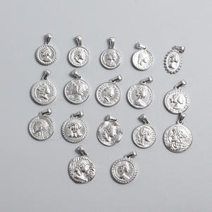 Vintage moda titanyum paslanmaz çelik DIY takı antik roma sikke kolye aksesuarları - Product Image 4