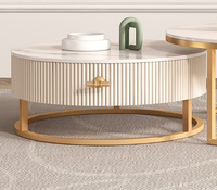 Meuble moderne de luxe en or, canapé de Salon, Table basse, Center de Salon, café, marbre blanc, Table basse ovale