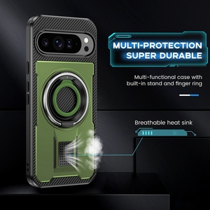 Étui de téléphone portable hybride antichoc magnétique rotatif à 360 degrés avec support métallique en TPU souple et anneau de doigt pour Google Pixel 9A 9 Pro XL - Product Image 2