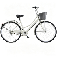 Vélo de ville léger 24 pouces, monovitesse, cadre en acier haute teneur en carbone, jantes en aluminium, panier avant, vélo utilitaire de banlieue
