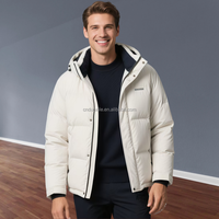 Vestes et manteaux personnalisés en duvet de canard blanc 90% pour hommes, avec capuche, bicolores, coupe ample, pour usage quotidien et extérieur en hiver