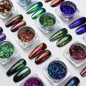 Số lượng lớn bán buôn multichrome màu chuyển sắc tố bóng mắt Tắc Kè Hoa ma thuật Flakes Chunky Flake cho móng tay - Product Image 3