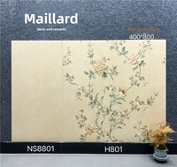 Ubin Dinding Porselen Kontemporer Prancis 400*800 Motif Burung Walet dan Bunga, Warna Solid Rustic Modern untuk Dapur, Ruang Tamu, Gudang