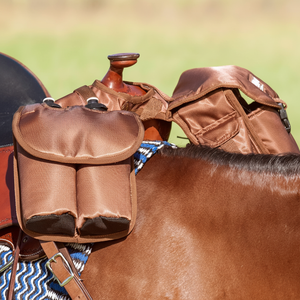 Échantillon gratuit des nouveaux sacs de selle latéraux souples sac de transport en nylon marron pour équitation sacs de selle pour cheval siège arrière extensible - Product Image 1