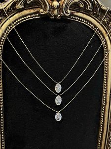Collier solitaire tendance en or massif 18 carats Xinfly, diamant ovale de 1,0 ct cultivé en laboratoire IGI, chaîne à maillons pour mariage, fiançailles, cadeau - Product Image 3