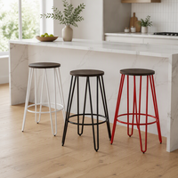 Tabourets de bar modernes, simples, créatifs, empilables, écologiques, petits, sans dossier, avec base en acier inoxydable pour bar à domicile, salle à manger, salon
