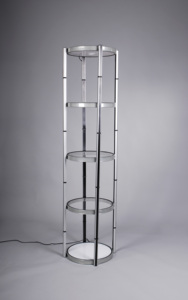 Vòng Hình Dạng Gấp 4 Llays Triển Lãm Khuyến Mãi <span class=keywords><strong>Twist</strong></span> Tháp Triển Lãm Thương Mại Hiển Thị Gian Hàng Hiển Thị Trường Hợp LED Ánh Sáng Hiển Thị Kệ - Product Image 3