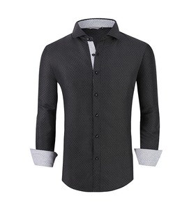 OEM/ODM Camisas Hombre 2023 Popular European and American Men's Business Casual <strong>Peach</strong> Skin Printed Men's <strong>Shirts</strong> - Product Image 5
