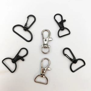 Mosquetón de metal con resorte, hebilla de boca de pez, llavero, colgante para bolso, aleación de zinc, anilla en D de 20 mm, negro y plateado - Product Image 3