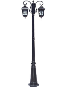 Farola de Jardín para Exteriores, Doble Lámpara LED IP66, Alimentación CA, Sensor de Movimiento, Poste Metálico Resistente a la Intemperie, Regulable, 10 Años de Duración - Product Image 1