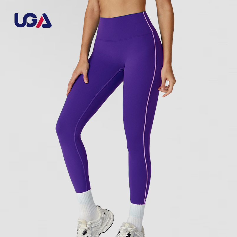 Custom Color-blocking High Stretchy Workout Pant Hip Lift Sweat-Wicking Tummy Control High Waist Yoga Leggings for Women
