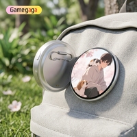 Gamegaga J E87 - Insignia Inteligente con Pantalla Táctil HD de 1.7 Pulgadas, Visualización de Fotos, GIFs y Videos Personalizados con Pin Electrónico BT 5.0 para Regalo