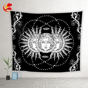 <span class=keywords><strong>Tapiz</strong></span> personalizado de Tarot, colgante de <span class=keywords><strong>pared</strong></span>, astrología, adivinación, colcha, matwitch, <span class=keywords><strong>Blanco</strong></span>, Negro, Luna y sol - Product Image 1
