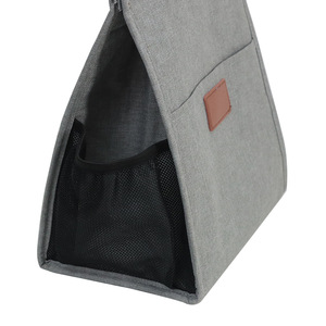 Insulated Lunch Bag Grey Medium Capacity Portable Foldable Food Storage Pouch - Product Image 4