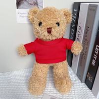 Peluches personnalisées SongshanToys avec logo, 30 cm, t-shirt en sublimation, poupée de couleur foncée, peluche de haute qualité, ours en peluche, cadeau pour enfants