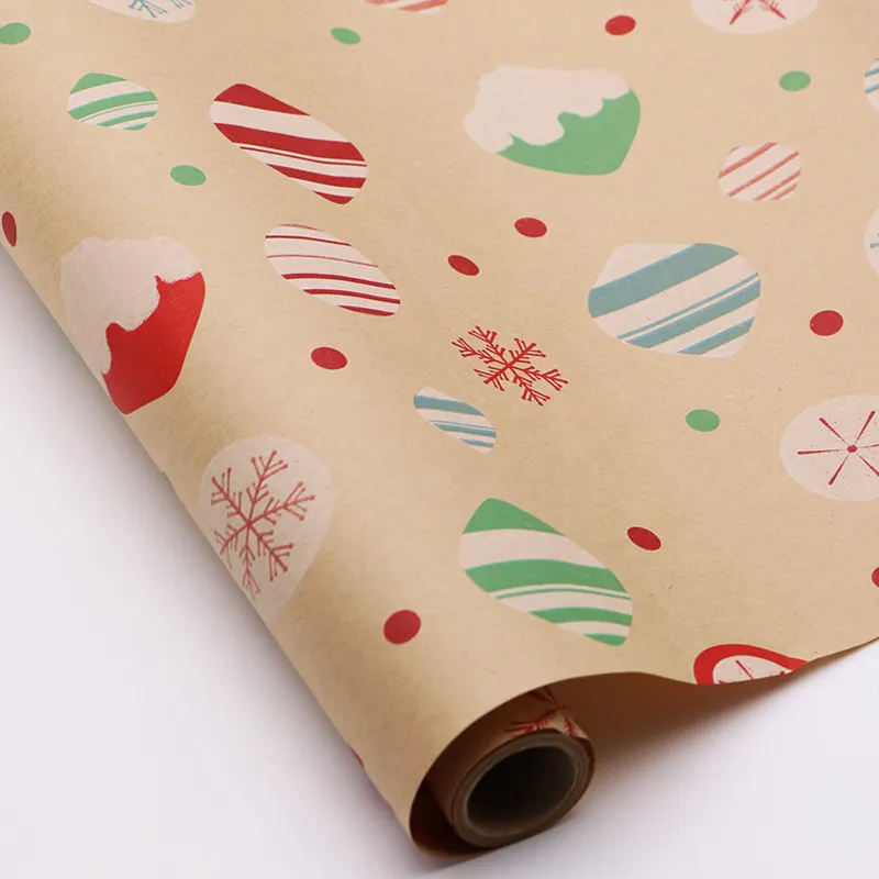 Geschenk papier in Sonder größe Recyceltes braunes Kraft papier Druck rollen Weihnachtsgeschenk-Geschenk papierrolle