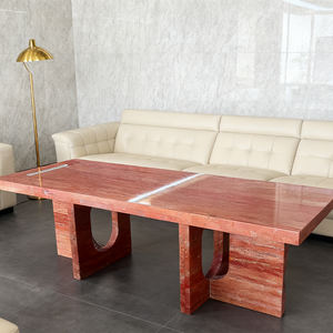 厂家批发天然大理石石灰石家具餐厅红色石灰石茶几 - Product Image 5
