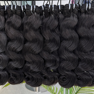 <b>Body</b> <b>Wave</b> Human Hair Weft Extensions Natural Black Soft Hair Double Weft Thick Full Hair Bundles For Salon And Wholesale - Product Image 5