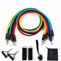 Cinturón de cuerda de tensión TPE de 11 piezas, equipo de entrenamiento de fitness elástico multifuncional, bandas de ejercicio de resistencia pesada, juego de una palabra