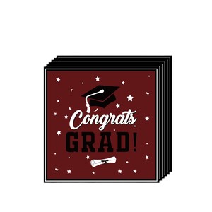 Artículos para Fiesta de Graduación Color Borgoña, Vasos de 90 oz, Platos de 9 Pulgadas, Vajilla Desechable para Celebración de Graduación - Product Image 4