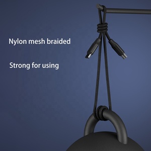 <span class=keywords><strong>Cable</strong></span> Trenzado de Nailon 2 en 1 al por Mayor, Listo para Enviar, Cargador Rápido <span class=keywords><strong>Tipo</strong></span> <span class=keywords><strong>C</strong></span> de 240W, Cables de Datos <span class=keywords><strong>Tipo</strong></span> <span class=keywords><strong>C</strong></span> con Adaptador <span class=keywords><strong>OTG</strong></span> Combinado - Product Image 5