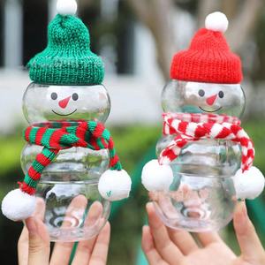 Hot bán 500ml Pet nhựa Snowman giáng sinh chai cho giáng sinh trang trí uống nước trái cây sữa Chai trà - Product Image 1