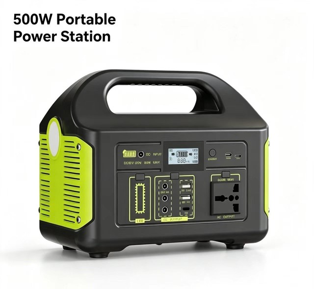 500W LiFePO4 Portable Power Station Solar Generator (Pure Sine Wave Jump Starter RV Port)-Home Backup for Weather Emergencies