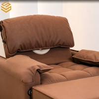 Ensemble de canapé de pédicure électrique moderne de luxe avec bain de pieds, fauteuil de massage en cuir PU pour salon de manucure et hôtel
