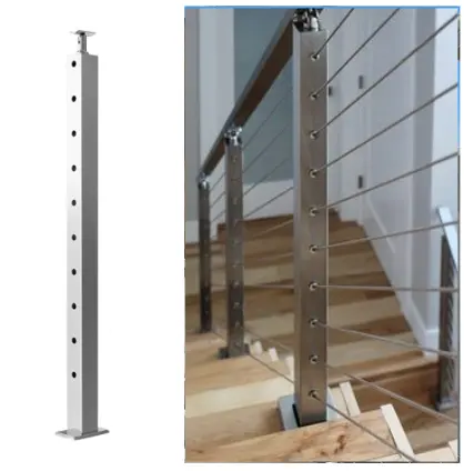 Deck Project Rope Railing Cable Handrail Customized Level Drilled Stainless Steel Interior Cable Railing Handrail