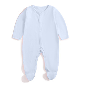 Combinaison de sommeil pour nouveau-né, manches longues, en coton tricoté uni, fermeture éclair bidirectionnelle, unisexe, automne, bébé - Product Image 5