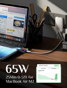 <span class=keywords><strong>Chargeur</strong></span> USB fin LISEN 65W, technologie GaN2.0, 2 ports <span class=keywords><strong>USBC</strong></span>, adaptateur secteur rapide pour Galaxy S25 S24 Ultra iPad - Product Image 4