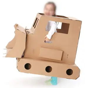 New Children Dinosaur/car/tank/animal Carton Toy Kindergarten Performance Costume Design DIY Cardboard House