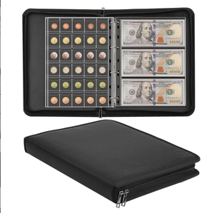 Album à monnaies zippé résistant à l'eau avec pages polyvalentes pour la collection <span class=keywords><strong>de</strong></span> pièces <span class=keywords><strong>de</strong></span> monnaie et <span class=keywords><strong>de</strong></span> billets <span class=keywords><strong>de</strong></span> <span class=keywords><strong>banque</strong></span> et le <span class=keywords><strong>rangement</strong></span> en voyage - Product Image 2