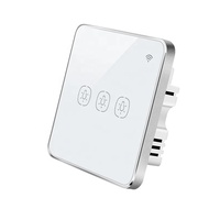 Interrupteur tactile intelligent WiFi 3 gangs 10A compatible Google Home pour Royaume-Uni et UE, contrôle à distance par téléphone mobile Smart Life
