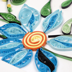Easy PaperArt Metallic Quilling Paper Strips - 3mm Wide, 21 Inch Length, Dark Blue, Pack Of 60 For DIY Crafts