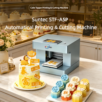 Impresora Comestible de Escritorio Compacta, Impresión y Corte Todo en Uno, Papel para Obleas, Lámina de Fondant, Pantalla Táctil PLC, Impresora de Imágenes para Pasteles DIY