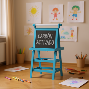 Chevalet en bois double face pour enfants, fournitures artistiques de couleur bleue, expressions créatives - Product Image 2