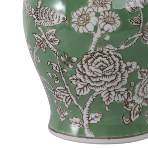 Pot décoratif en céramique, motif oiseau et fleurs vertes, pour salon, bureau, décoration intérieure - Product Image 5