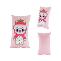 Coussin décoratif rectangulaire personnalisé de luxe, imprimé avec une image de fruit du dragon mignon, en peluche confortable et rembourrée, pour la décoration quotidienne