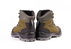 Durable Green Middle Ankle Leather Desert Waterproof Rubber Safety Hiking Boots