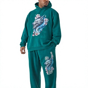 Survêtement à capuche pour homme en gros, 100 % coton, respirant, léger, coupe classique, logo personnalisé sur le devant, service OEM - Product Image 6
