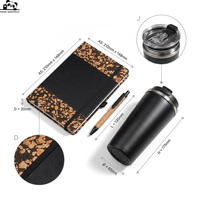 Nouvel ensemble de carnets de notes professionnels 2026 avec couvercle en liège et café moulu, comprenant une tasse et un stylo, idéal pour les cadeaux