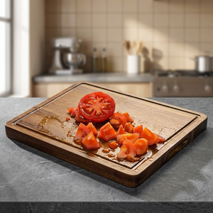 Planche à découper en bois rectangulaire avec poignée, planche de préparation alimentaire et de service pour la maison, les restaurants et la restauration - Product Image 6