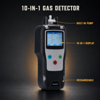 Analyseur de gaz multi-gaz 6-en-1, détecteur de gaz portable pour O2, CO, H2S, LEL, CO2, NH3, avec pompe intégrée, moniteur de gaz industriel