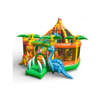 Château gonflable personnalisé sur le thème du parc à dinosaures, en PVC, avec toboggan et mur d'escalade pour enfants et adultes, pour jouer en intérieur et en extérieur