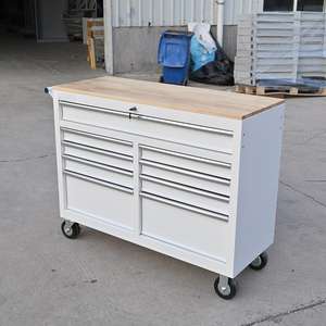 Mobiele gereedschapskist van metaal met wielen, werktafel en 9 laden - Product Image 3